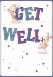 There is a joyful, tender spirit woven through this get well card-a radiant expression of encouragement ideal for uplifting a neighbour or friend around Tadworth. Two irresistibly adorable companions, a plush teddy and a wide-eyed puppy, appear to almost leap from the soft cream background, their playful poses embodying affection and hope. The large, hand-drawn letters in rich indigo and teal command attention, bringing the words 'Get Well' to life with a sense of buoyant energy and warmth. Whimsical stars in shades of blue and purple sparkle across the design, reminiscent of starlit evenings enjoyed in local Tadworth gardens. The lovingly illustrated fur on each character is rendered with such delicate detail that you can nearly feel its softness, offering a kind of visual comfort akin to the touch of a favourite blanket or a familiar canine companion. This card is more than a simple greeting-it becomes an emotional balm, the illustrated equivalent of a fresh bouquet delivered from a local florist shop on Cross Road. In every brushstroke and flourish lies a note of kindness, making this card a heartfelt way to nurture recovery and spread positivity, true to the caring spirit of Tadworth.